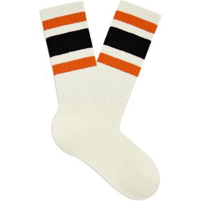 Zando Novelty مخططة Retro Vintage Crew Crew Socks for Women - Cotton Sporty Calf Socks