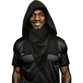 Fabric Cowl Hood Cyberpunk Mask Rogue Hood Cowl Mask Hooded Cloak Cyberpunk Costume Hoods Black