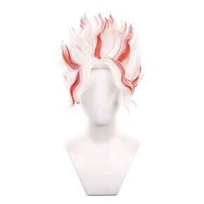 شعر مستعار أنيمي لكين تاكاكورا أوكارون كوزبلاي شعر مستعار ، أبيض مختلط الشعر الأحمر القصير للرجال الهالوين أنيمي دان دان حفل الأزياء