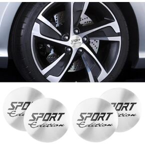 4PCS American Flag Wheel Hub Center Caps Stickers, 56mm 2.23in Center Caps for Rims, Wheel Center Caps, Waterproof & Rustproof Automotive Exterior Accessories Decals for Car Truck SUV (Sport Black)