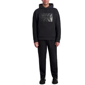Karl Lagerfeld Paris Men's Long Sleeve Large Logo Patch Hoodie