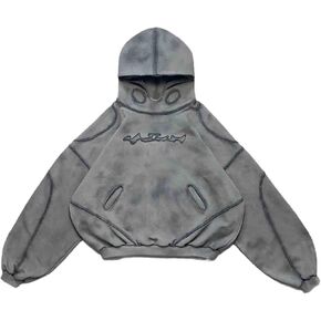 Men's Hoodie Retro Long Sleeve Hoodie Coat Hip Hop High Street Y2K Hoodie Gothic Hoodie Sweatshirt