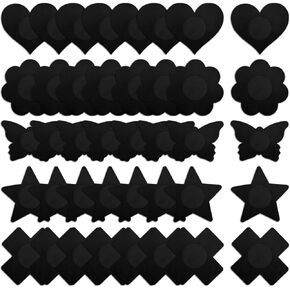 YISIBIA 40 Pcs Nipple Covers For Women Disposable Self-Adhesive No Show Nipple Pasties Petals Stickers Breast Pasties (Multi-Black)