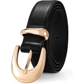 XZQTIVE Women Leather Belt for Jeans Pants Ladies Fashion Skinny belt with Gold Silver Buckle