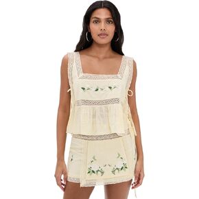 For Love & Lemons Women's Jolene Embroidered Top