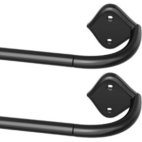 2 Pack Curtain Rod Wrap Around Adjustable Room Darkening Blackout Curtain Rod 28-57 inch Easy Install Black Curtain Rods for Windows Bedroom Outdoor