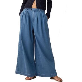 Women's Wide Leg Baggy Jeans High Waisted Loose Denim Palazzo Pants Summer Lightweight Flowy Trousers