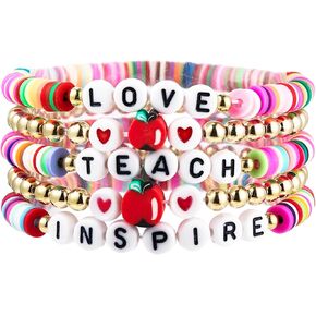 سوار المعلم المصنوع يدويًا ، تعليم تعليم ملهمة الرسائل ، معصم التقدير ، سوار الهدايا للنساء هدايا المعلمين in Kuwait