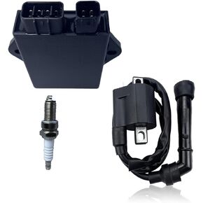 Ignition Coil CDI BOX & Spark Plug for Yamaha Big Bear 350 1996-1999 Replace #4SH-85540-00-00 Wolverine 350 2000-2001 / Timberwolf 350 1997 / Kodiak 400 1995-1999 QINLANAP