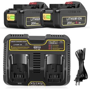 Futurebatt 20V Max Battery for DEWALT 20-Volt MAX Tools 6.0Ah الليثيوم استبدال البطارية DCB206 DCB205 DCB204 DCB203 DCB201 DCB200 DCB181 DCB180 DCD DCF DCG DCS Series