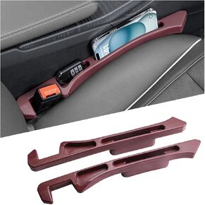 2PCS Car Seat Gap Filler, Multifunctional Vehicle Side Seat Console Plug Organizer, Automotive Gap Stopper Accessories to Prevent Things from Dropping, Universal Fit (Black)
