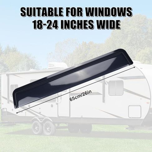 RV Window Visor Deflector, Rain Guard Extra Durable Sun Wind Air Side Vent Deflector Fits for 18-24inch Wide Window in Kuwait