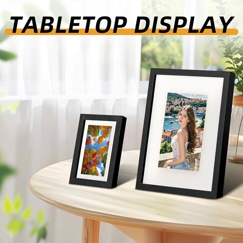 7 Pack Picture Frames Collage Wall Decor, Gallery Wall Frame Set for Wall Mounting or Tabletop Display, Multi Sizes Including 16x20-1, 11x14-2, 8x10-2，5x7-2 Family Photo Frames,Made of Solid Wood，Black in Saudi Arabia