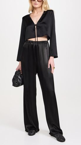 Enza Costa Women's Satin Wide Leg Pants in Saudi Arabia