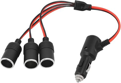 Mandark Car Cigarette Lighter Splitter, 1 to 2 Vehicle Cigarette Lighter Splitter Adapter Power Charger Port, 12V/24V Female Socket Plug Extension Cable, Universal for Most Cars in Saudi Arabia