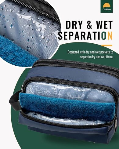 Toiletry Bag for Men, Travel Toiletries Organizer Dopp Kit Waterproof Shaving Bag for Toiletry Accessories, Lightweight Cosmetic Bags with Zippers, Bathroom Essentials (Black) in Kuwait