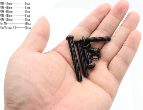 LBY 1200pcs M2 Machine Screws(Truss Head), Phillips Pan Head Bolts Nuts Flat Washers, Carbon Steel, Blackening in Saudi Arabia