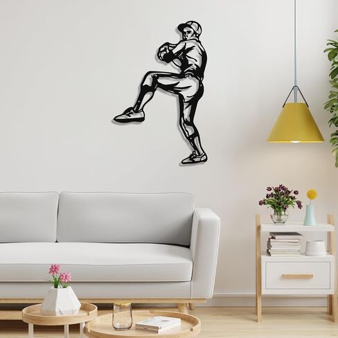 Paquesta Metal Baseball Wall Decor for Boys Room Sports Wall Art Baseball Sign Accessories for Boys Bedroom Gift for Boy (Baseball Wall Decor B) in Kuwait