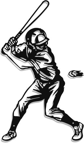 Paquesta Metal Baseball Wall Decor for Boys Room Sports Wall Art Baseball Sign Accessories for Boys Bedroom Gift for Boy (Baseball Wall Decor B) in Kuwait