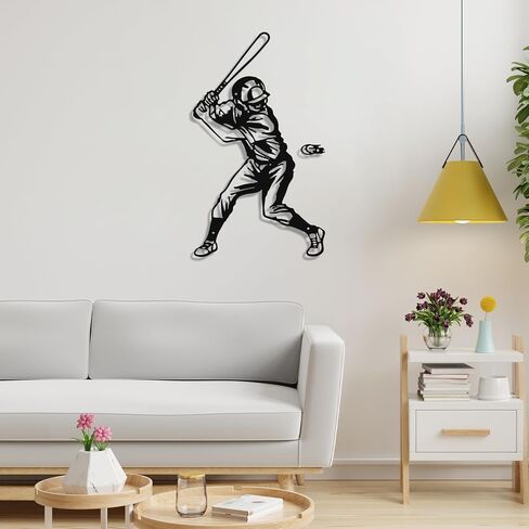 Paquesta Metal Baseball Wall Decor for Boys Room Sports Wall Art Baseball Sign Accessories for Boys Bedroom Gift for Boy (Baseball Wall Decor B) in Kuwait