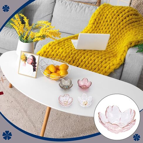 Nbeads 2pcs صينية حلية زجاجية صغيرة ، طبق من مجوهرات مجوهرات حلقة زهرة صينية بلون الوردي للحلقات أحذية المجوهر in Kuwait