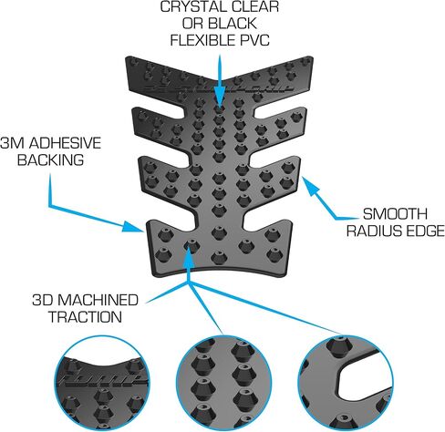 STOMPGRIP | Motorcycle Center Tank Pad Protector | Universal Fit | Vertebrae | Volcano Black in Saudi Arabia