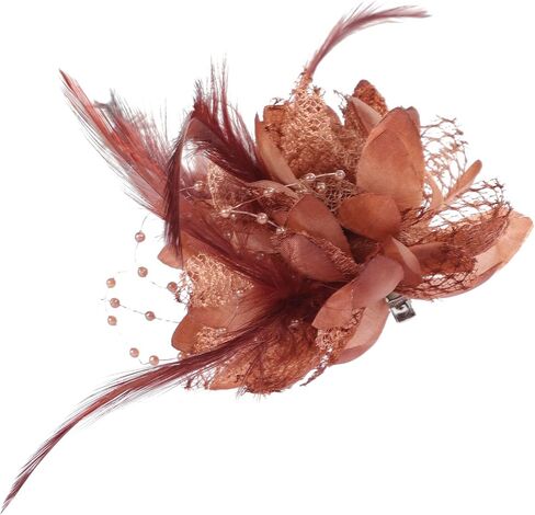 أغنية Qing fascinators للنساء شاي شاي الحفل قبعة بروش القبعة زهرة ديربي كوكتيل كنيسة كنيسة الزفاف in Kuwait