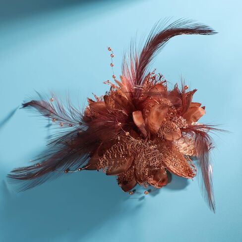 أغنية Qing fascinators للنساء شاي شاي الحفل قبعة بروش القبعة زهرة ديربي كوكتيل كنيسة كنيسة الزفاف in Kuwait