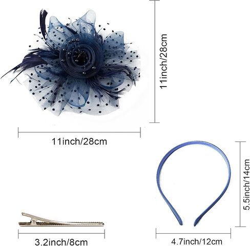 ASIJUNTYECHO Mardi Gras Fascinator Hat for Women, Headband With Flower Mesh Feathers, Hair Clip in Saudi Arabia
