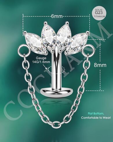 COCHARM 14G Belly Button Rings Dangle, Lotus Belly Navel Rings for Women, Threadless Push in Belly Navel Piercing Jewelry in Saudi Arabia