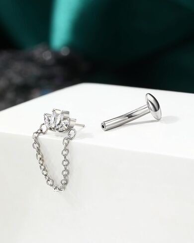 COCHARM 14G Belly Button Rings Dangle, Lotus Belly Navel Rings for Women, Threadless Push in Belly Navel Piercing Jewelry in Saudi Arabia