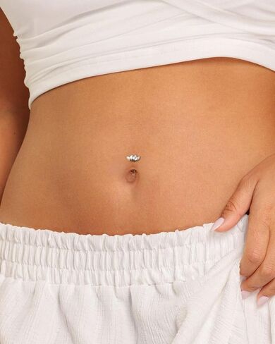 حلقات زر BELLY COCHARM 14G تتدلى ، حلقات السرة البطن اللوتس للنساء ، ودفع بلا خيط في مجوهرات ثقب السرة البطن in Saudi Arabia