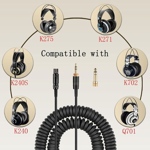 كابل K702 متوازن متوافق مع سماعات AKG Q701 K712 K240 K240S K171 K181 K271S K241 K175 K275 Pioneer HDJ-2000 بمقبس 4.9 قدم 2.5 مم in Kuwait