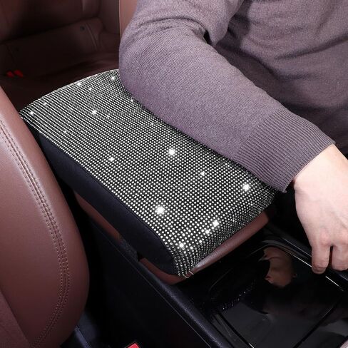 غطاء مسند بلينغ سيارات مع وسادة وسادة رغوة الذاكرة وأحجار الراين ، وغطاء وحدة التحكم في مركز دياموند للسيارات ، وغطاء وحدة تحكم بلينغ ، وملحقات سيارة بلينغ للنساء ، والأبيض in Kuwait