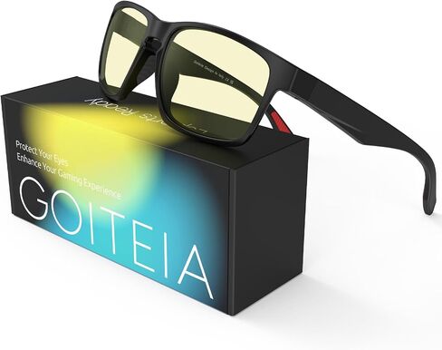 Goiteia Yellow Gaming Blue Light Glasses for Men, Computer Glasses for Long Hours of Gaming, No Eye Strain&Blurry in Kuwait
