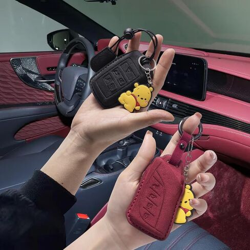 بالنسبة إلى غطاء مفتاح Tesla Suede Leather ، مع حالة قذيفة مفتاح المفاتيح متوافقة مع طراز 3 Model Y in Kuwait