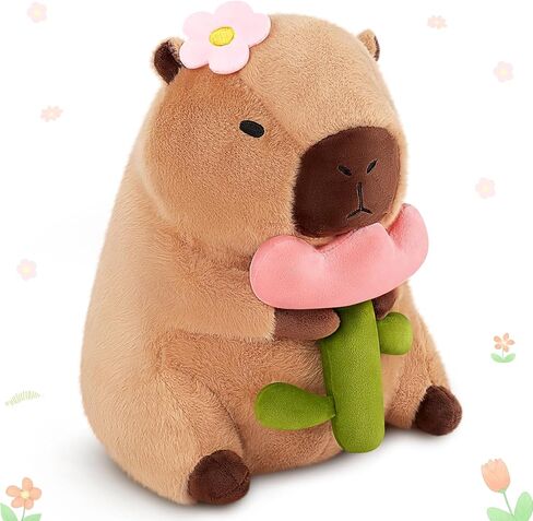 Achwishap Capybara Plush,Cute Plushies Capybara Stuffed Animal,Capybara Plush Toys,Kawaii Plush Stuffed Toy with Birthday Hat Plushie Gift for Kids Adults Birthday(Capybara with Birthday Hat,12") in Kuwait