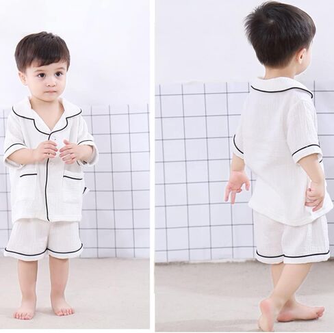 Toddler Girls Summer Pajama Set 100% Cotton Sleepwear Kids Short Sleeve Jammies Little Boy Pjs in Saudi Arabia