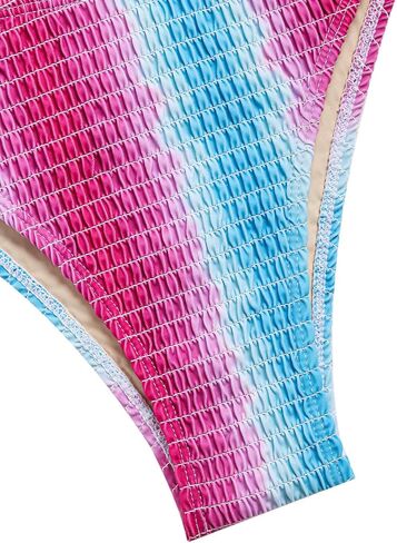 seamoly Contrast Color Ruched Design Cheeky Bikini Set in Kuwait