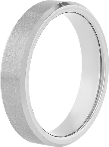 خاتم الزفاف للرجال رنين Tantalum Carbide 5mm ساتان مع الحواف المشطوفة اختيار اللون in Saudi Arabia