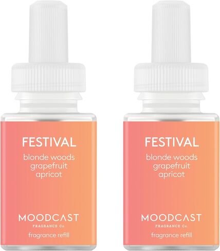 Pura & Moodcast Home Scent Refill - Smart Home Air Diffuser Fragrance - Up to 120-Hours of Premium Fragrance per Refill - Household Essential - Clean & Safe Diffuser Fragrance - 2 Pack, Festival in Saudi Arabia