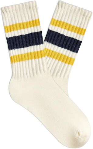 Zando Novelty Striped Retro Vintage Casual Crew Socks for Women - Cotton Sporty Calf Socks in Saudi Arabia