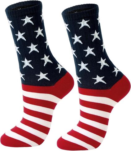 Zando Novelty مخططة Retro Vintage Crew Crew Socks for Women - Cotton Sporty Calf Socks in Saudi Arabia