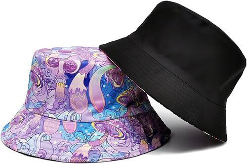 Bucket Hat for Men Women Sun Hat Beach Travel Fishing Hat Double Side Wear in Saudi Arabia