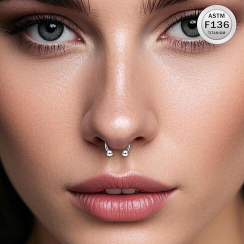 Ruifan 20g 18g 16g 14g 12g Horseshoe Nose Ring Rings Titanium Septum Rings Percing Jewelry Gratilage Conch Helix Rook Tragus Tragus arring rop -ebrow reetainer for women men 8pcs in Saudi Arabia