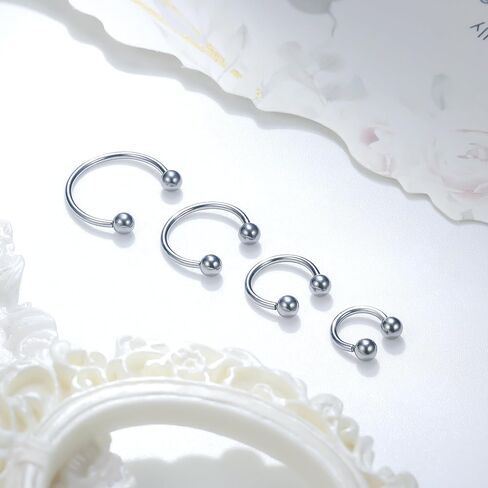 Ruifan 20g 18g 16g 14g 12g Horseshoe Nose Ring Rings Titanium Septum Rings Percing Jewelry Gratilage Conch Helix Rook Tragus Tragus arring rop -ebrow reetainer for women men 8pcs in Saudi Arabia