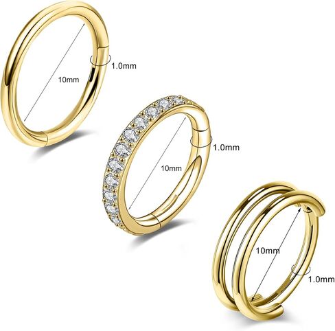 Small Cartilage Double-Hoop Conch Helix Piercing Jewelry Earrings 16G 18G 316L Surgical Steel Double Piercings Hoops Septum Rings For Women Nose Ring Rook Daith Tragus Earring in Saudi Arabia