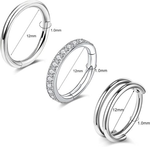 Small Cartilage Double-Hoop Conch Helix Piercing Jewelry Earrings 16G 18G 316L Surgical Steel Double Piercings Hoops Septum Rings For Women Nose Ring Rook Daith Tragus Earring in Saudi Arabia