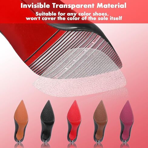 16 Pack Sole Protector for High Heel Shoes Red Bottom Sticker Crystal Clear Sole Guard Protectors Anti Slip 16 Sheets for 8 Pairs of Shoes Wear Resistant in Saudi Arabia
