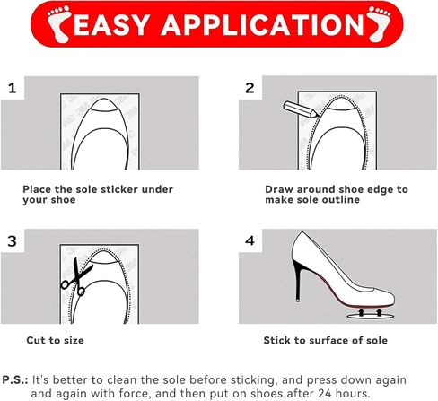 16 Pack Sole Protector for High Heel Shoes Red Bottom Sticker Crystal Clear Sole Guard Protectors Anti Slip 16 Sheets for 8 Pairs of Shoes Wear Resistant in Saudi Arabia
